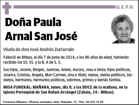 ARNAL SAN JOSE,PAULA