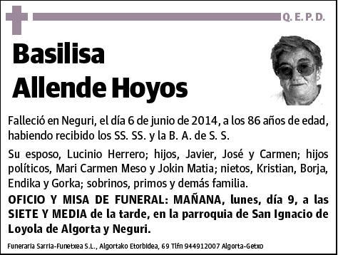 ALLENDE HOYOS,BASILISA