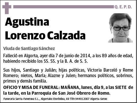 LORENZO CALZADA,AGUSTINA