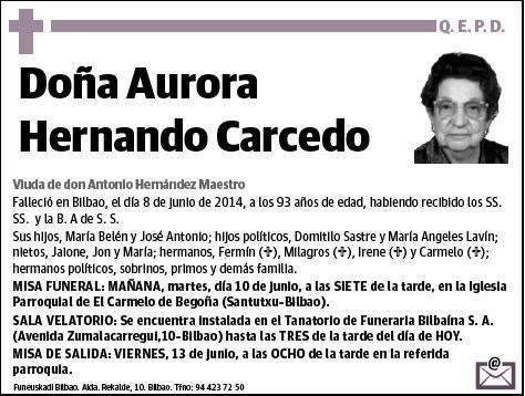 HERNANDO CARCEDO,AURORA