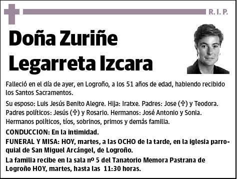 LEGARRETA IZCARA,ZURIÑE