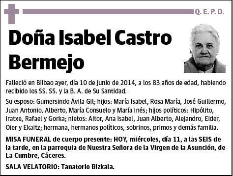 CASTRO BERMEJO,ISABEL