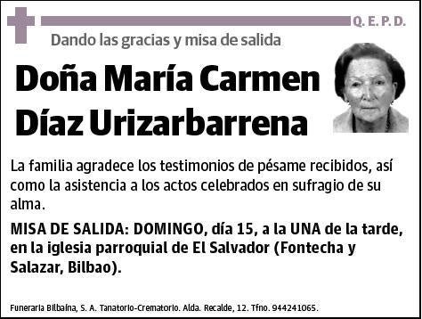 DIAZ URIZARBARRENA,MARIA CARMEN