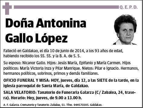 GALLO LOPEZ,ANTONINA