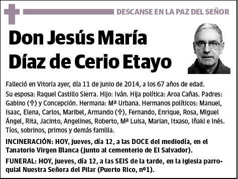 DIAZ DE CERIO ETAYO,JESUS MARIA