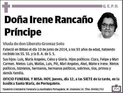 RANCAÑO PRINCIPE,IRENE