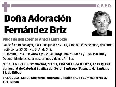 FERNANDEZ BRIZ,ADORACION