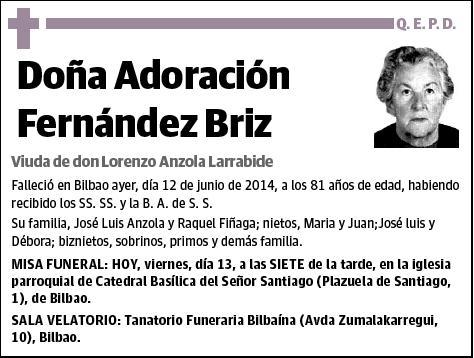 FERNANDEZ BRIZ,ADORACION