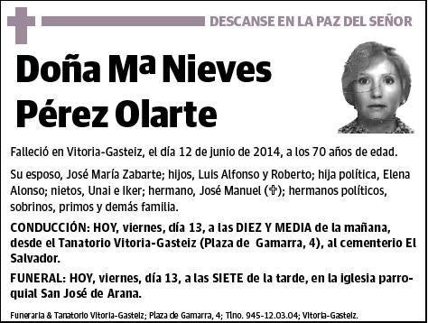 PEREZ OLARTE,Mª NIEVES