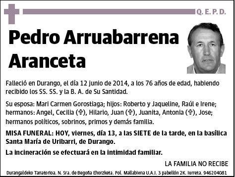 ARRUABARRENA ARANCETA,PEDRO