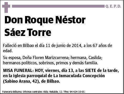 SAEZ TORRE,ROQUE NESTOR