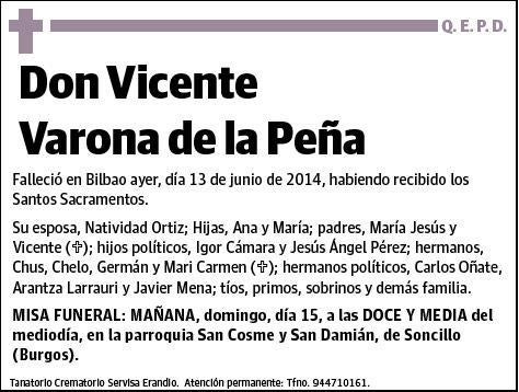 VARONA DE LA PEÑA,VICENTE