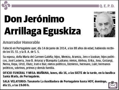 ARRILLAGA EGUSKIZA,JERONIMO