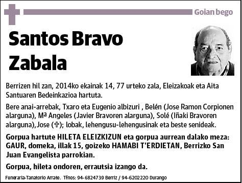 BRAVO ZABALA,SANTOS