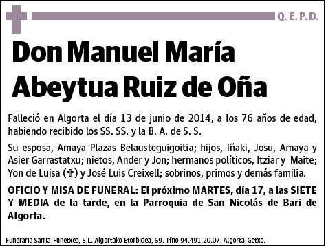 ABEYTUA RUIZ DE OÑA,MANUEL MARIA