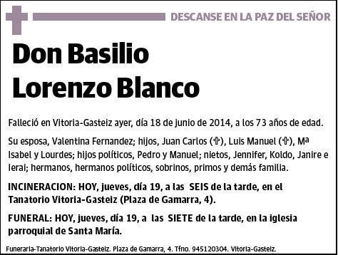 LORENZO BLANCO,BASILIO