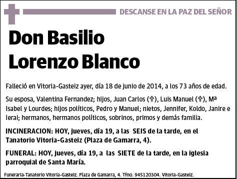 LORENZO BLANCO,BASILIO