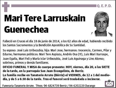 LARRUSKAIN GUENECHEA,MARI TERE