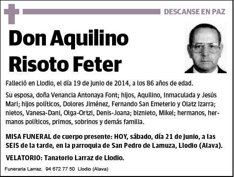 RISOTO FETER,AQUILINO