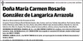 GONZALEZ DE LANGARICA ARRAZOLA,MARIA CARMEN ROSARIO