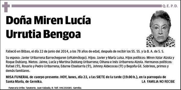 URRUTIA BENGOA,MIREN LUCIA