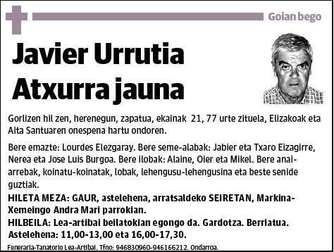 URRUTIA ATXURRA,JAVIER