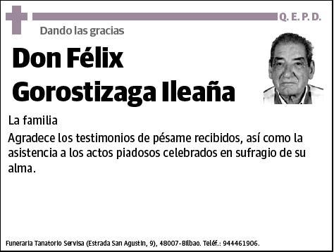 GOROSTIZAGA ILEAÑA,FELIX