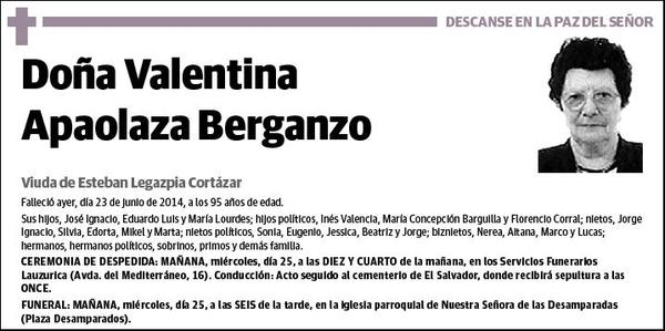 APAOLAZA BERGANZO,VALENTINA