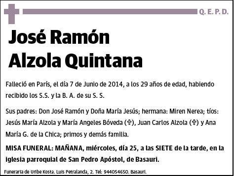 ALZOLA QUINTANA,JOSE RAMON