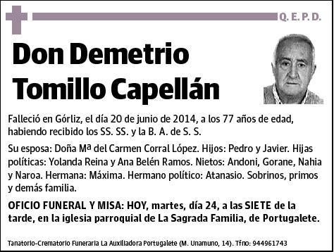 TOMILLO CAPELLAN,DEMETRIO