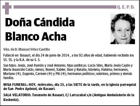 BLANCO ACHA,CANDIDA