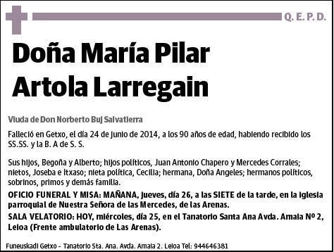 ARTOLA LARREGAIN,MARIA PILAR