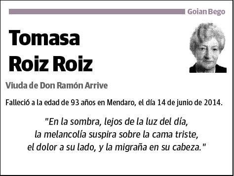 ROIZ ROIZ,TOMASA