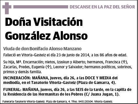 GONZALEZ ALONSO,VISITACION