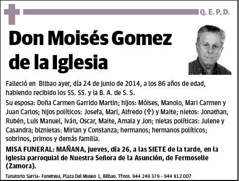 GOMEZ DE LA IGLESIA,MOISES