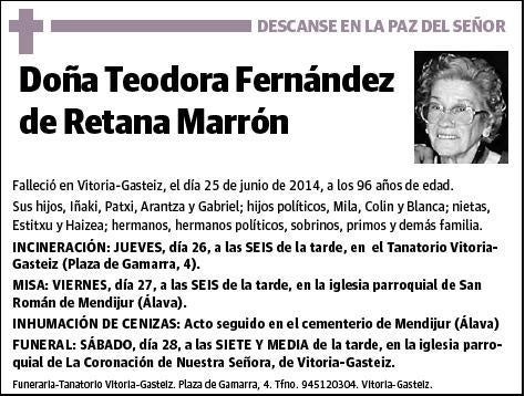 FERNANDEZ DE RETANA MARRON,TEODORA