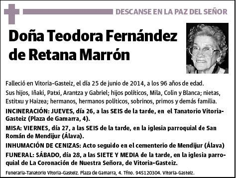 FERNANDEZ DE RETANA MARRON,TEODORA