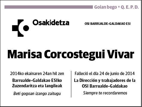 CORCOSTEGUI VIVAR,MARISA