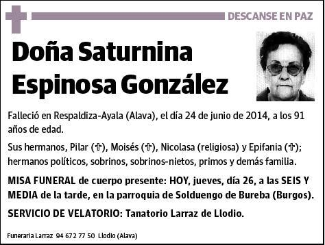 ESPINOSA GONZALEZ,SATURNINA