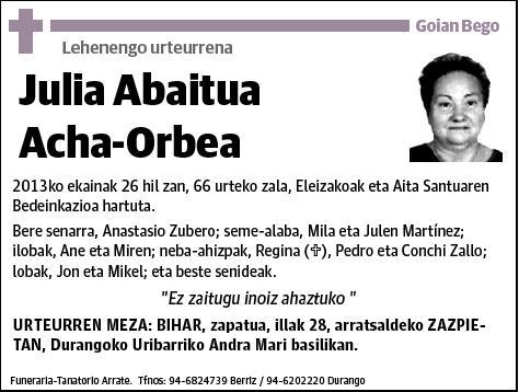 ABAITUA ACHA-ORBEA,JULIA