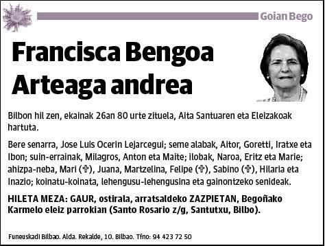 BENGOA ARTEAGA,FRANCISCA