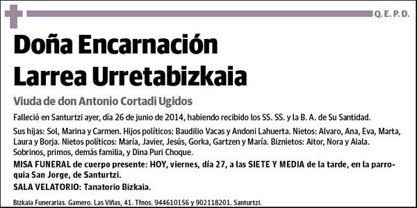 LARREA URRETABIZKAIA,ENCARNACION