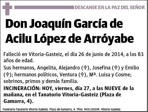 GARCIA DE ACILU LOPEZ DE ARROYABE,JOAQUIN