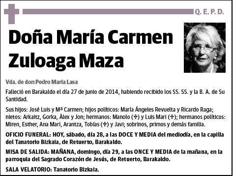 ZULOAGA MAZA,MARIA CARMEN