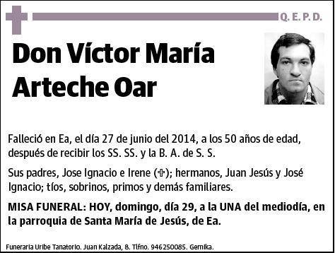 ARTECHE OAR,VICTOR MARIA