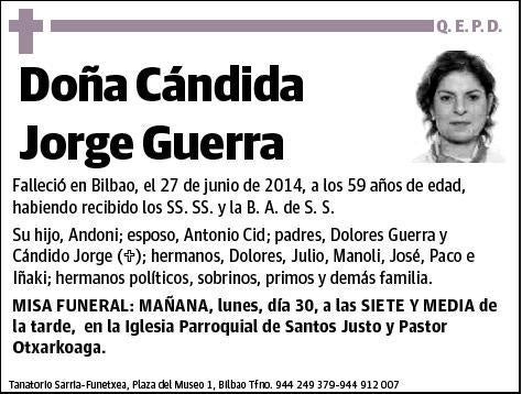 JORGE GUERRA,CANDIDA