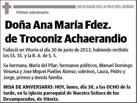 FERNANDEZ DE TROCONIQUIZ ACHAERANDIO,ANA MARIA