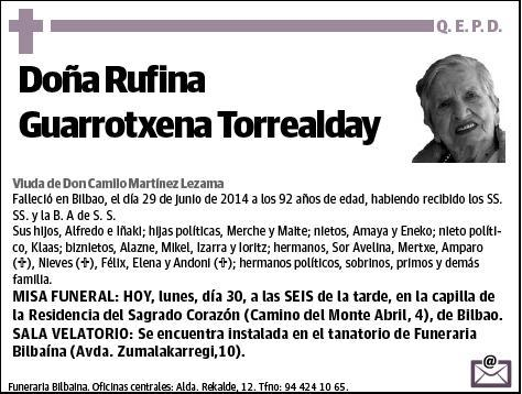 GUARROTXENA TORREALDAY,RUFINA