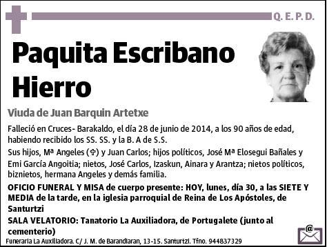 ESCRIBANO HIERRO,PAQUITA