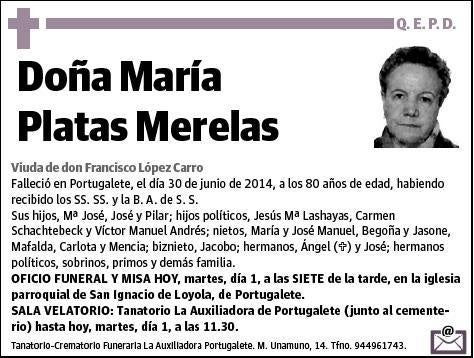 PLATAS MERELAS,MARIA